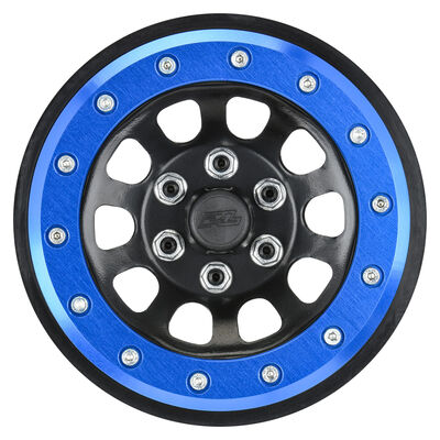 1/6 Steelies Stamped Steel 2.9" Dual Offset SCX6 Wheels Blue/Black 1/6 Steelies Stamped Steel 2.9" Dual Offset SCX6 Wheels Blue/Black