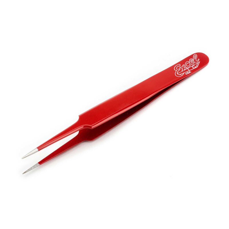 Straight Point Tweezers, Red