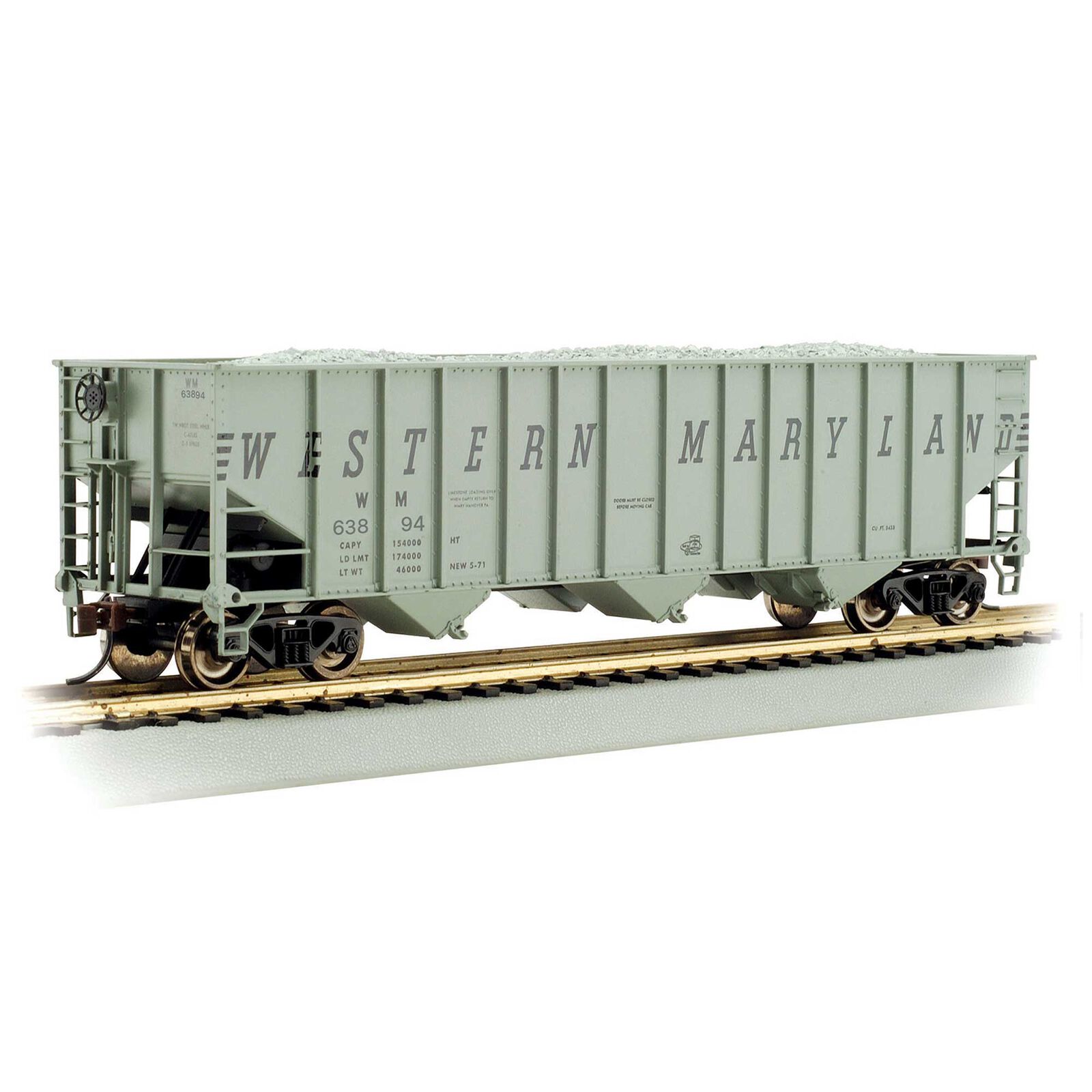 HO 100-Ton Bethlehem Steel Three Bay Hopper - Western Maryland #63894