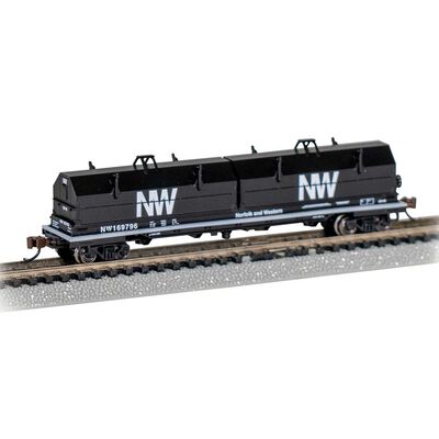 N 55' Steel Coil Car w/ Coil Load & Angled Hood - Norfolk & Western #169796 N 55' Steel Coil Car w/ Coil Load & Angled Hood - Norfolk & Western #169796