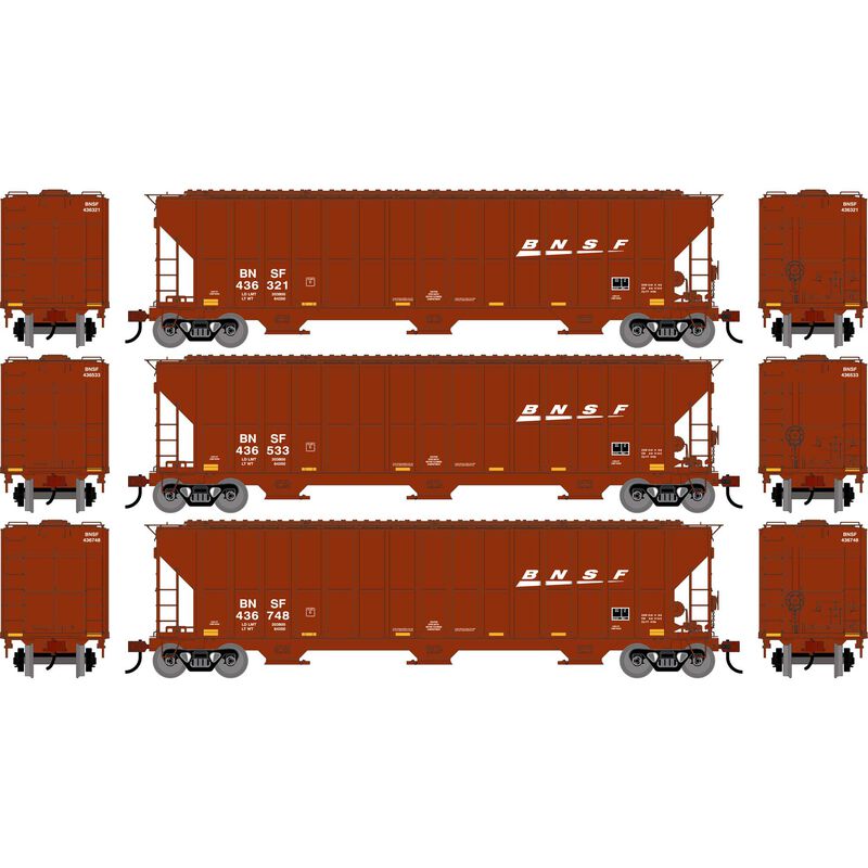 HO ATH FMC 4700 Covered Hopper, BNSF #436321/436533/436748 (3)