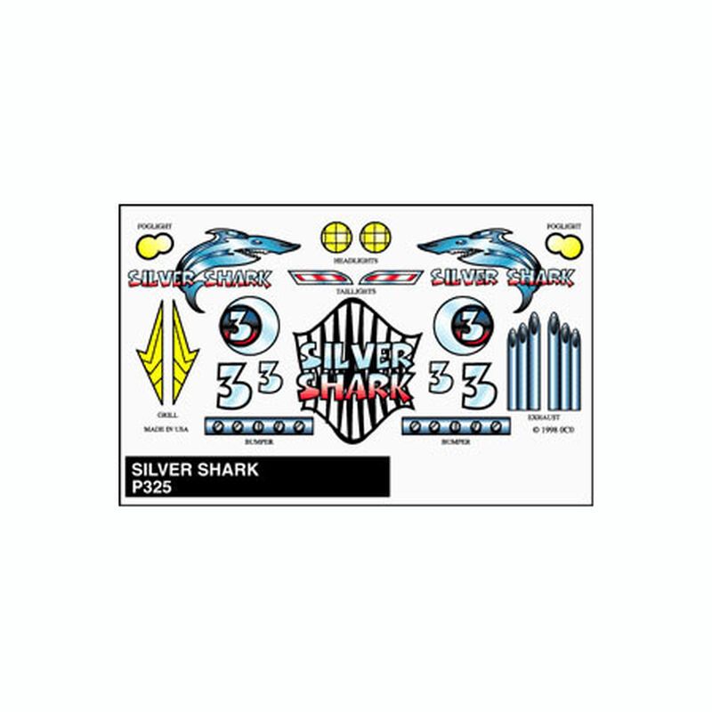 Stick-On Decals, Silver Shark