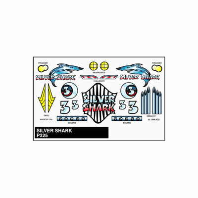 Stick-On Decals, Silver Shark Stick-On Decals, Silver Shark