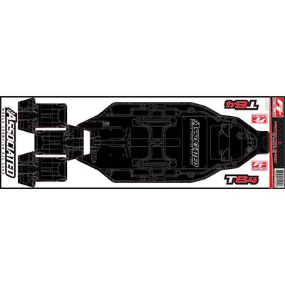 Factory Team Printed Chassis Protective Sheet, 1/10 Team Associated RC10T6.4 Factory Team Printed Chassis Protective Sheet, 1/10 Team Associated RC10T6.4
