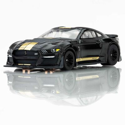 HO 2022 Ford Mustang GT500-H Mega G+ Slot Car, Black & Gold HO 2022 Ford Mustang GT500-H Mega G+ Slot Car, Black & Gold