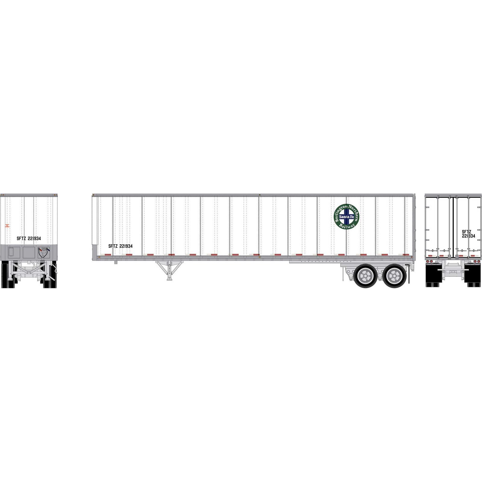 HO ATH 45' Fruehauf Z-Van Trailer Smooth Side, SFTZ #221934