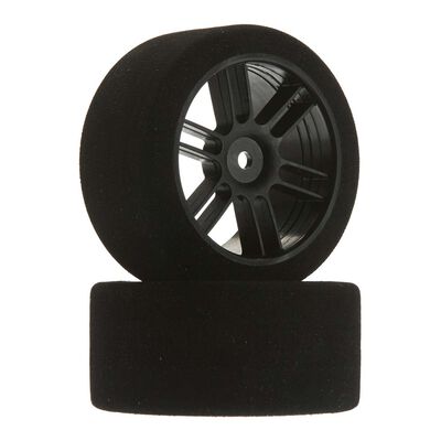 1/10 30mm Nitro Touring Foam Tires, Mounted, 40 Rear, Black Wheels (2) 1/10 30mm Nitro Touring Foam Tires, Mounted, 40 Rear, Black Wheels (2)