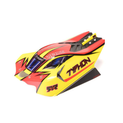 1/8 Clipless Painted Decaled Body, Yellow/Red: TYPHON 4X4 1/8 Clipless Painted Decaled Body, Yellow/Red: TYPHON 4X4