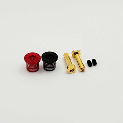 Heatsink Bullet Grips with 4mm Bullets, Black/Red Heatsink Bullet Grips with 4mm Bullets, Black/Red