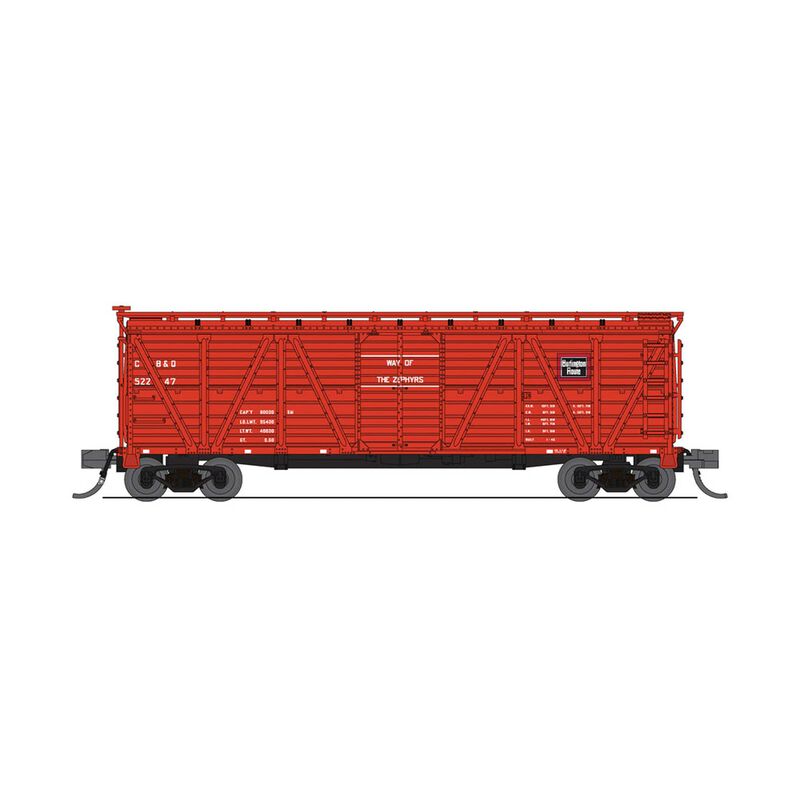 N 40' Wood Stock Car, CBQ 52675, Sheep Sounds