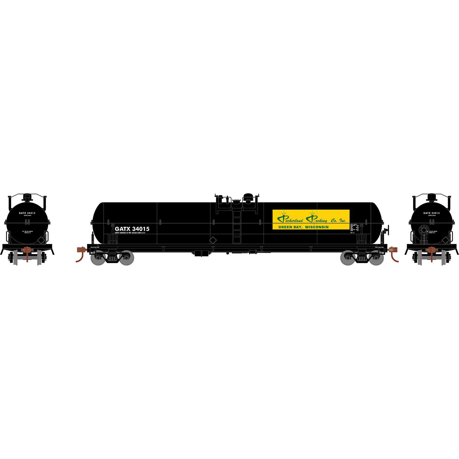 HO ATH 62' Tank Car, GATX #34017