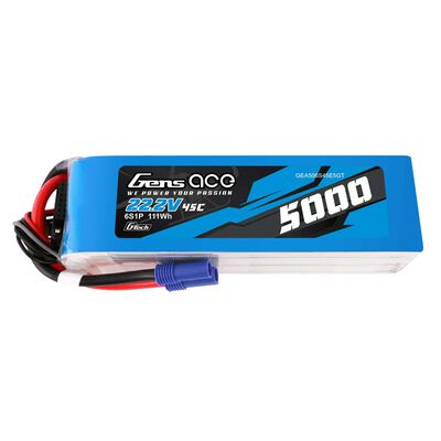 22.2V 5000mAh 6S 45C G-Tech Lipo Battery: EC5 22.2V 5000mAh 6S 45C G-Tech Lipo Battery: EC5