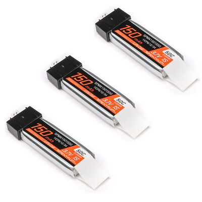 3.7V 150mAh 1S 50C LiPo Battery: JST PH1.25 Connector (3PCs) 3.7V 150mAh 1S 50C LiPo Battery: JST PH1.25 Connector (3PCs)
