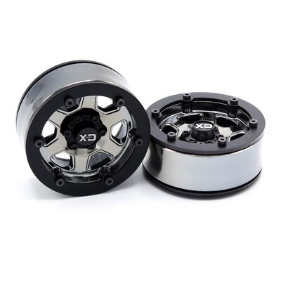 Incision 1.9" KMC KM233 Hex Plastic Wheels, Black Chrome Incision 1.9" KMC KM233 Hex Plastic Wheels, Black Chrome