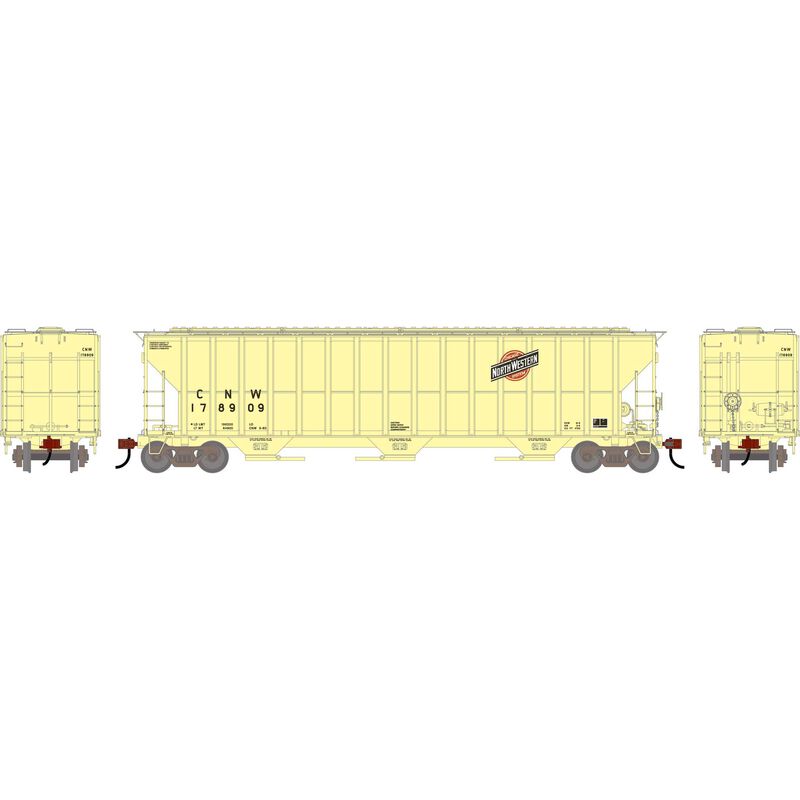 HO ATH FMC 4700 Covered Hopper, Primed For Grime CNW #178909