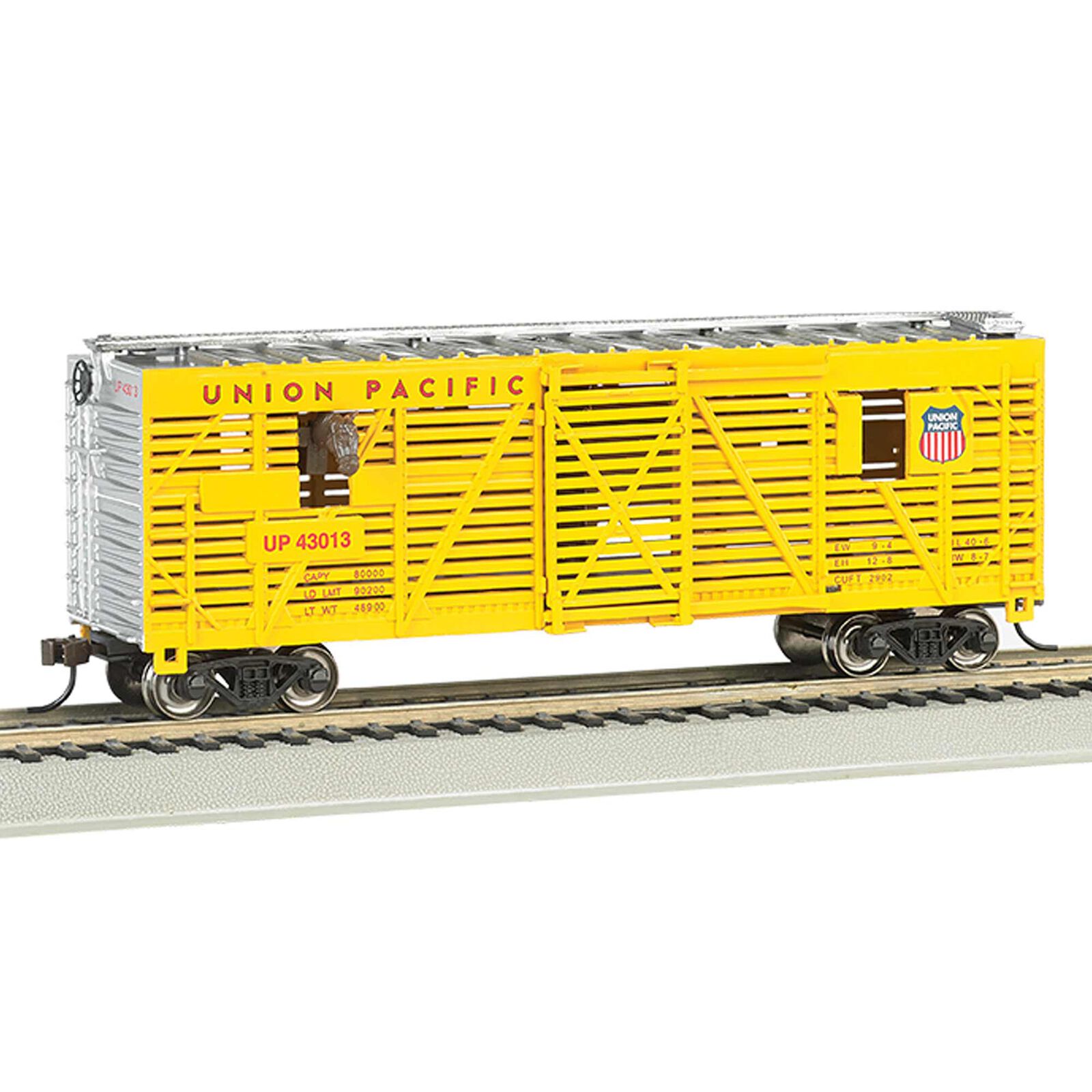 HO 40' Animated Stock Car UP Horses