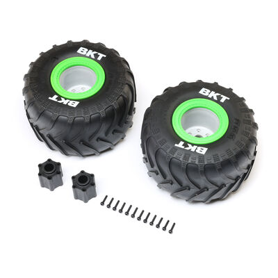BKT 2.6" Monster Truck Tire, Med, Premount, Green (2): LMT 2.0 BKT 2.6" Monster Truck Tire, Med, Premount, Green (2): LMT 2.0