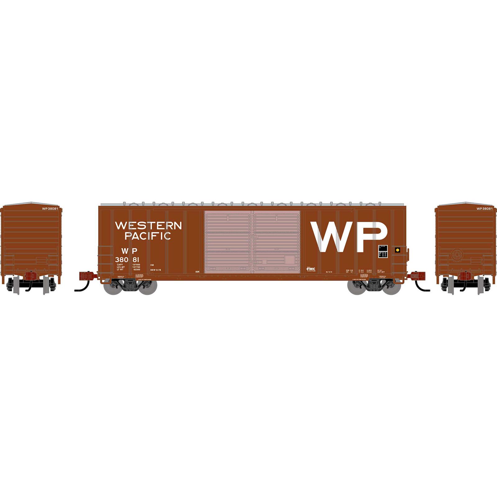 N ATH 50' FMC Centered Double Door Box Car, WP #38081