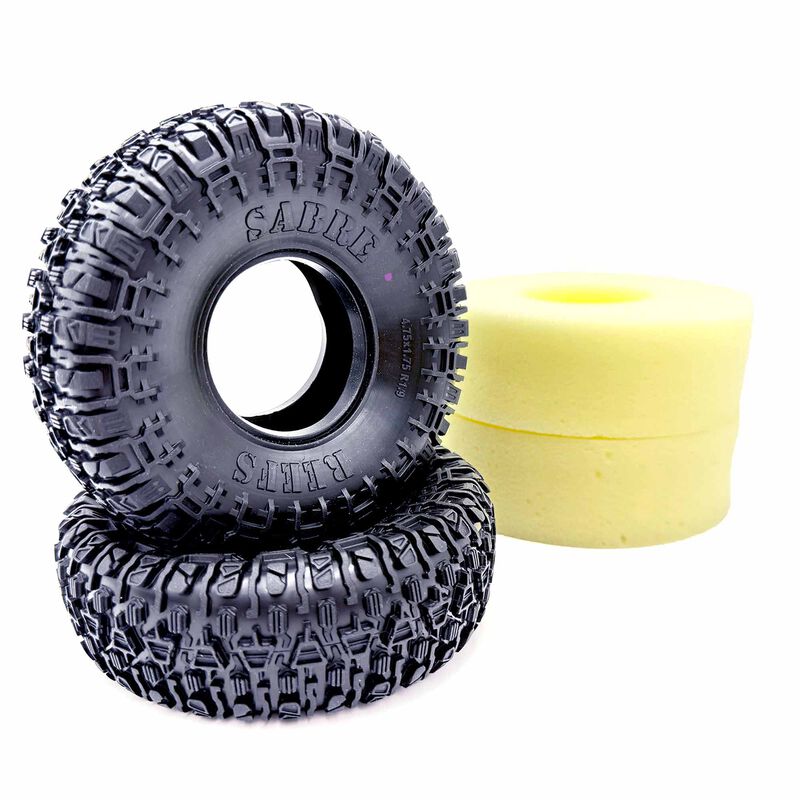 1/10 SABRE 1.9" Rock Crawler Tires & Inserts, XP Compound