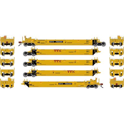 HO ATH Gunderson Maxi-I Well Cars (5), DTTX #759369 HO ATH Gunderson Maxi-I Well Cars (5), DTTX #759369