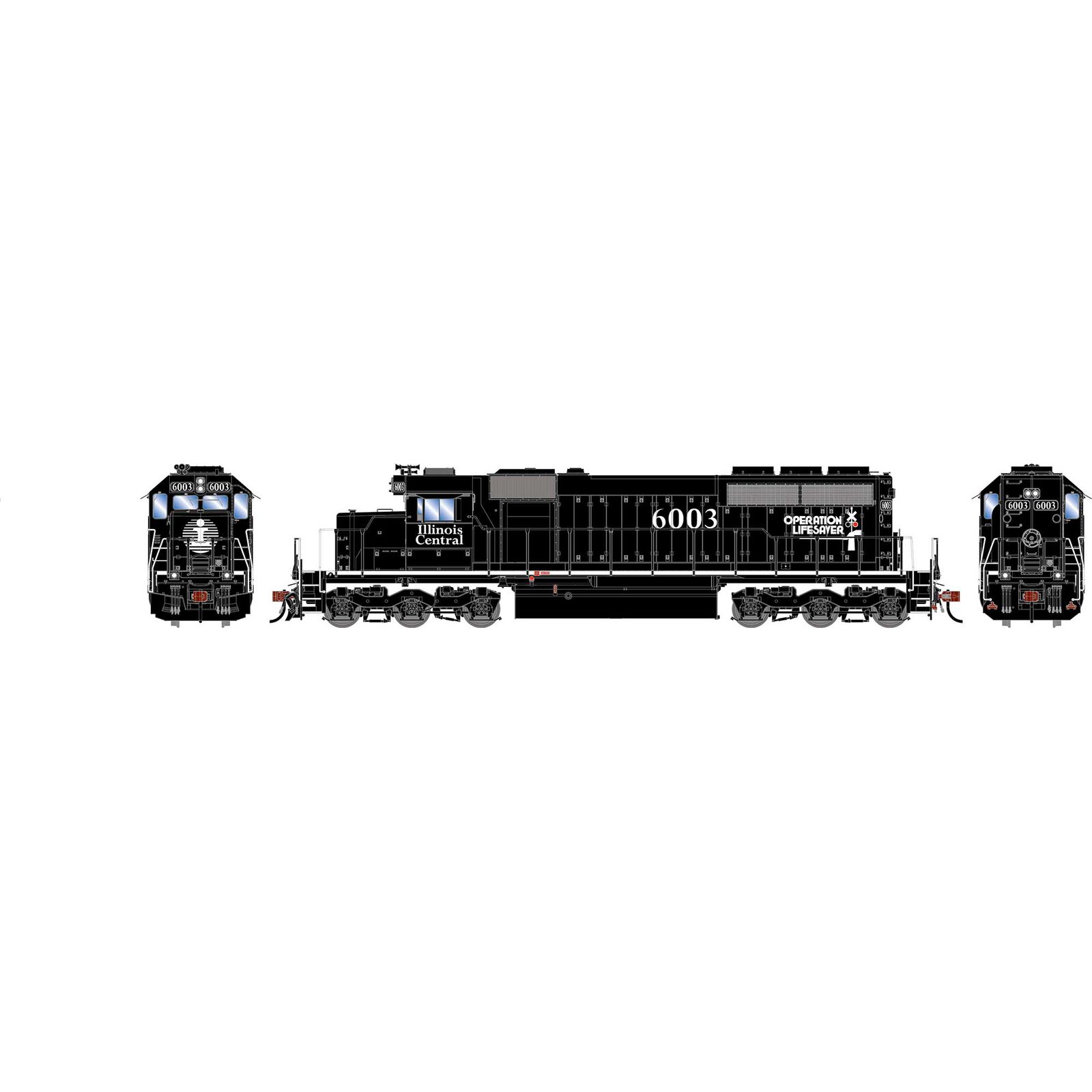 HO ATH SD40R Locomotive w/DCC & Sound, IC 'OLS' #6003