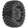 1/6 Badlands MX57 Front/Rear 5.7&rdquo; Tires Mounted on Raid 8x48 Removable 24mm Hex Wheels (2): Black