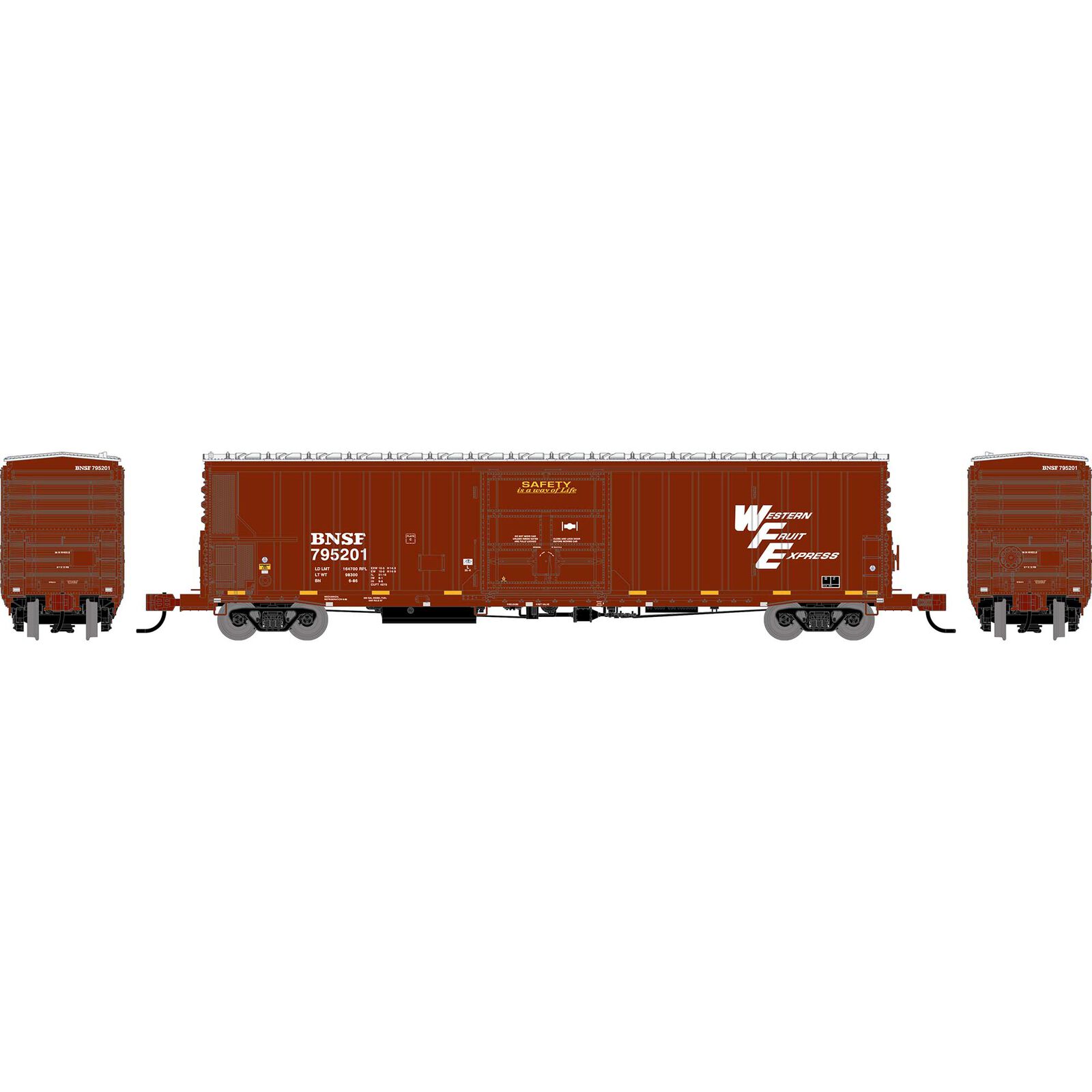 N ATH 57' FGE Mechanical Reefer w/Sound, BNSF 'FRA Reflectors' #795201