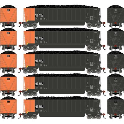 HO ATH Berwick Bathtub Gondola, Primed For Grime GBRX w/Load #93004/93027/93050/93074/93099 (5) HO ATH Berwick Bathtub Gondola, Primed For Grime GBRX w/Load #93004/93027/93050/93074/93099 (5)