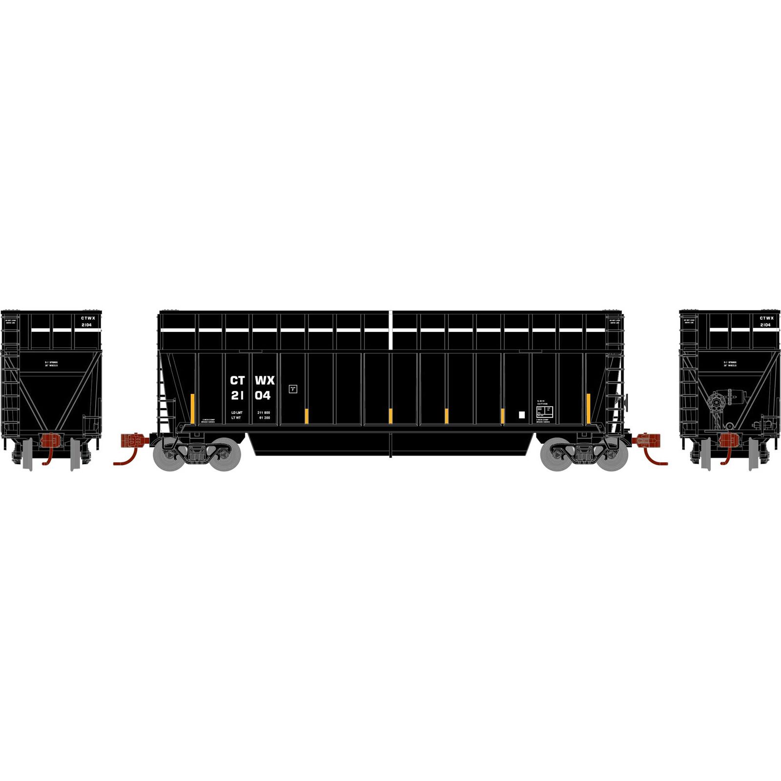 N ATH Berwick Bathtub Extended Side Gondola, CTWX #2104