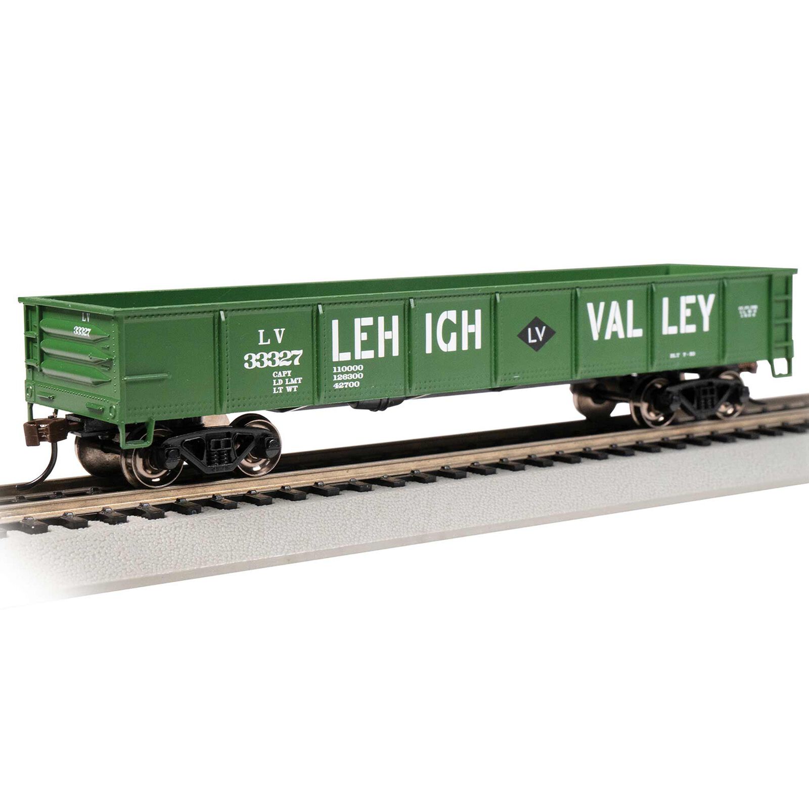 HO 40' Gondola Lehigh Valley #33327 - Green