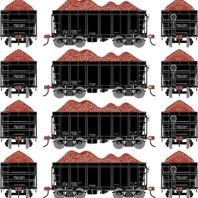 HO 26' PC&F Ore Car Tight-Bottom High Side with Load, Data Only Black (4) HO 26' PC&F Ore Car Tight-Bottom High Side with Load, Data Only Black (4)