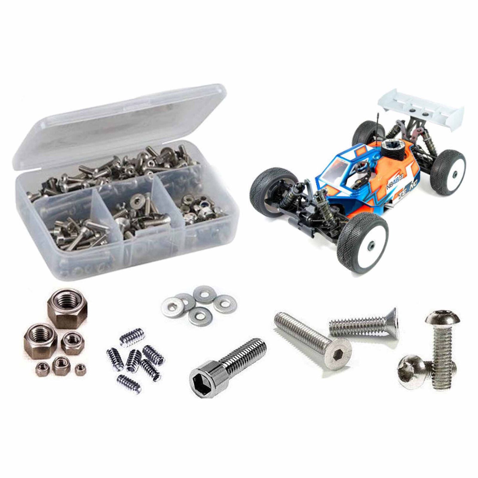 Stainless Steel Screw Kit, 1/8 Tekno NB48 2.2