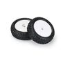 1/18 Wedge Front Carpet Mini-B Tires Mounted 8mm White Wheels (2)