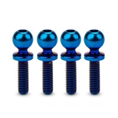 Revolted Titanium Ball-Studs, 5.5 x 10mm, Burnt Blue (4) Revolted Titanium Ball-Studs, 5.5 x 10mm, Burnt Blue (4)