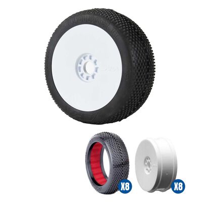 1/8 Gridiron II SSLW Off-Road Tires Racer Bundle, White Wheels:Buggy 1/8 Gridiron II SSLW Off-Road Tires Racer Bundle, White Wheels:Buggy