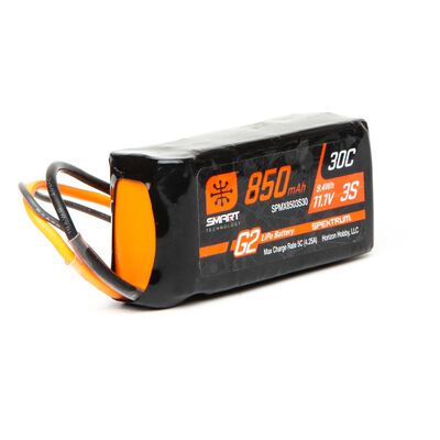 11.1V 850mAh 3S 30C Smart G2 LiPo Battery: IC2 11.1V 850mAh 3S 30C Smart G2 LiPo Battery: IC2