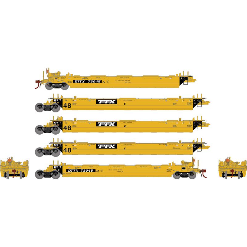 HO Gunderson Maxi-Stack II Well Cars, DTTX 'TTX' #73045 (5)