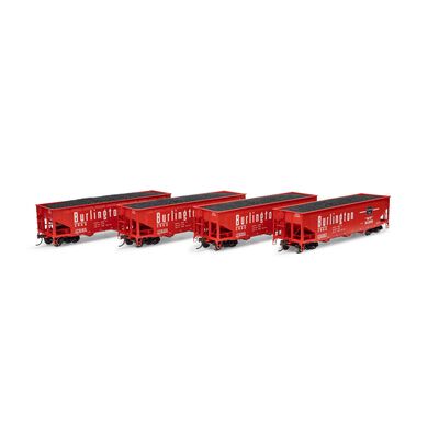 HO 40' Offset Coal Hopper with Load, CB&Q #2 (4) HO 40' Offset Coal Hopper with Load, CB&Q #2 (4)
