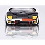 HO 1966 Ford GT40 Mk.II #98 Mega G+ Slot Car, White & Blue
