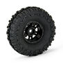 1/24 Trencher F/R 1.0" Tires Mounted 7mm Black Impulse (4): SCX24