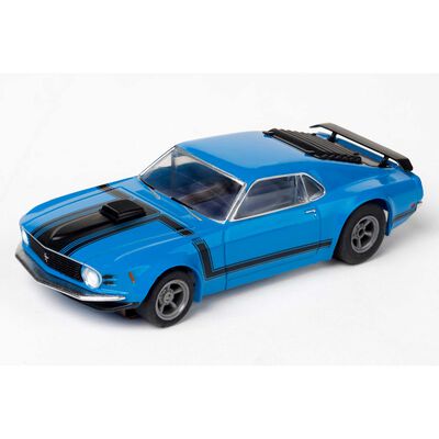 HO 1969 Ford Mustang Boss 302 Mega G+ Slot Car, Blue HO 1969 Ford Mustang Boss 302 Mega G+ Slot Car, Blue