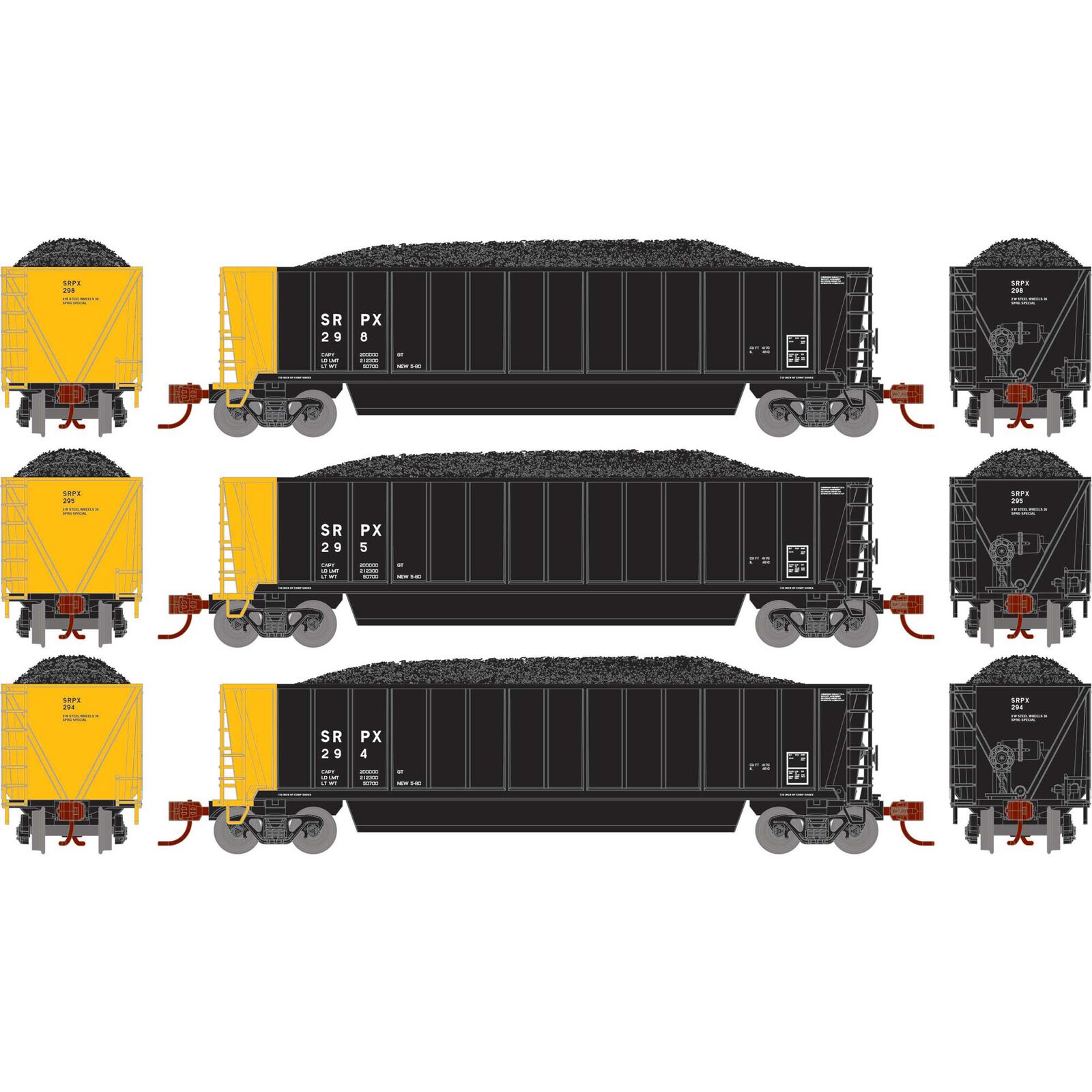 N ATH Berwick Bathtub Gondola with Load, SRPX #294/295/298 (3)