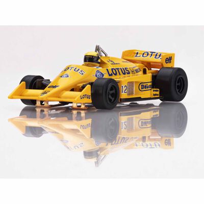 HO 1985 Lotus 97T #12 F1 Mega G+ Slot Car, Blue/Yellow HO 1985 Lotus 97T #12 F1 Mega G+ Slot Car, Blue/Yellow