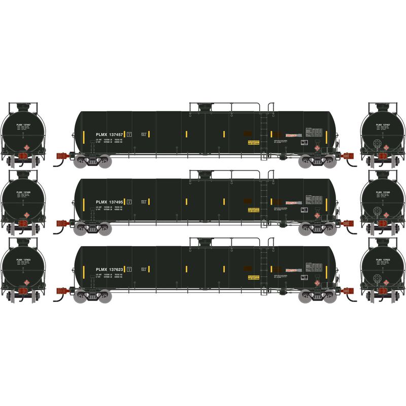 N UTC 33K LPG Tank Car- Late, PLMX Primed For Grime #137457/137495/137623 (3)