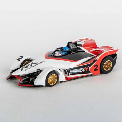 HO Formula N Mega G+ Slot Car, White & Red HO Formula N Mega G+ Slot Car, White & Red