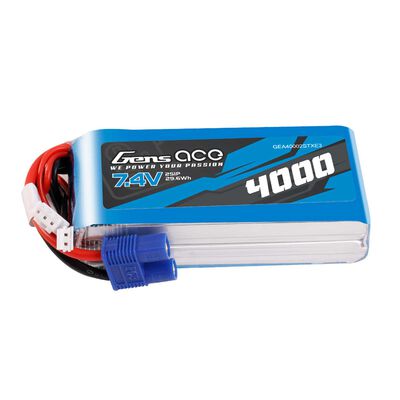 7.4V 4000mAh 2S Transmitter LiPo Battery: EC3, JR 7.4V 4000mAh 2S Transmitter LiPo Battery: EC3, JR