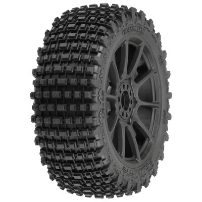 1/8 Gladiator M2 Fr/Rr Buggy Tires Mounted 17mm Black Mach 10 (2) 1/8 Gladiator M2 Fr/Rr Buggy Tires Mounted 17mm Black Mach 10 (2)