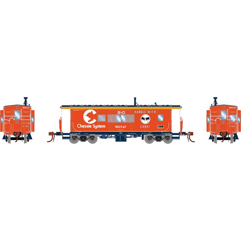 HO GEN ICC Bay Window Caboose w/Lights & Sound, BO 'Chessie/BO CCH Caboose' #903747
