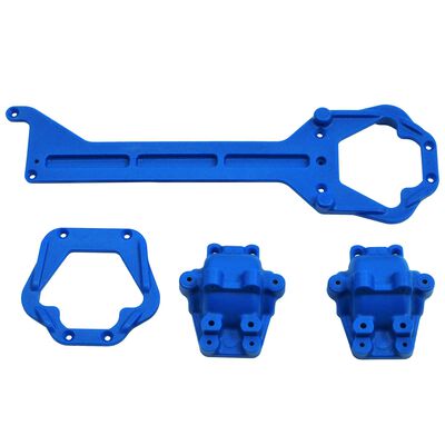 Front and Rear Upper Chassis Diff Covers, Blue: Traxxas LaTraxx Front and Rear Upper Chassis Diff Covers, Blue: Traxxas LaTraxx