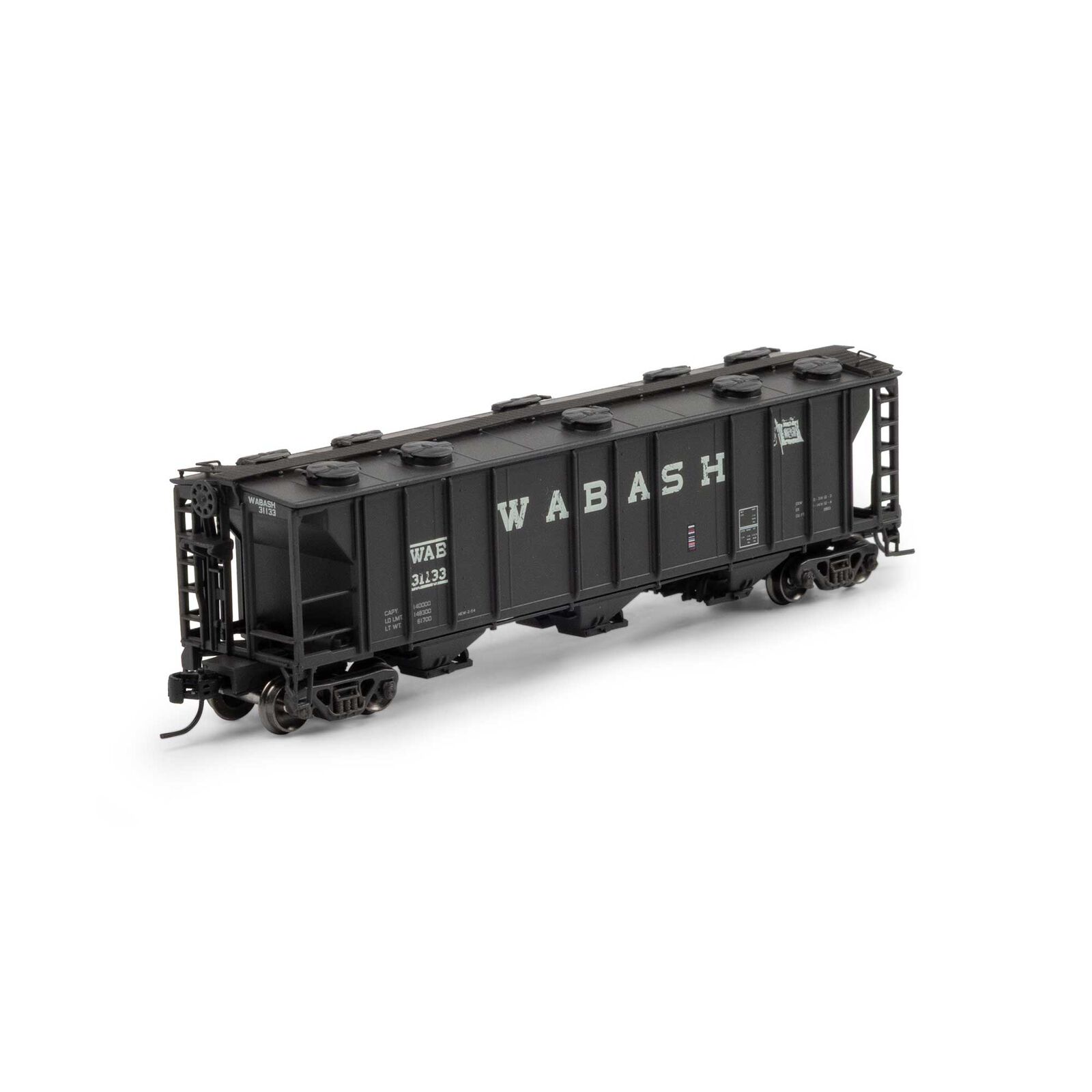 N PS-2 2893 3-Bay Covered Hopper, WAB Primed For Grime #31133